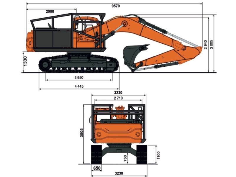 Схема Экскаватор повышенной проходимости Develon (Doosan) REX 225П